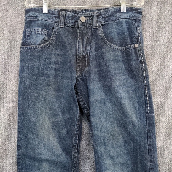 Project Mayhem Men's Straight Jeans Blue 32x32 Dark Wash Denim 5-Pocket - Picture 3 of 11